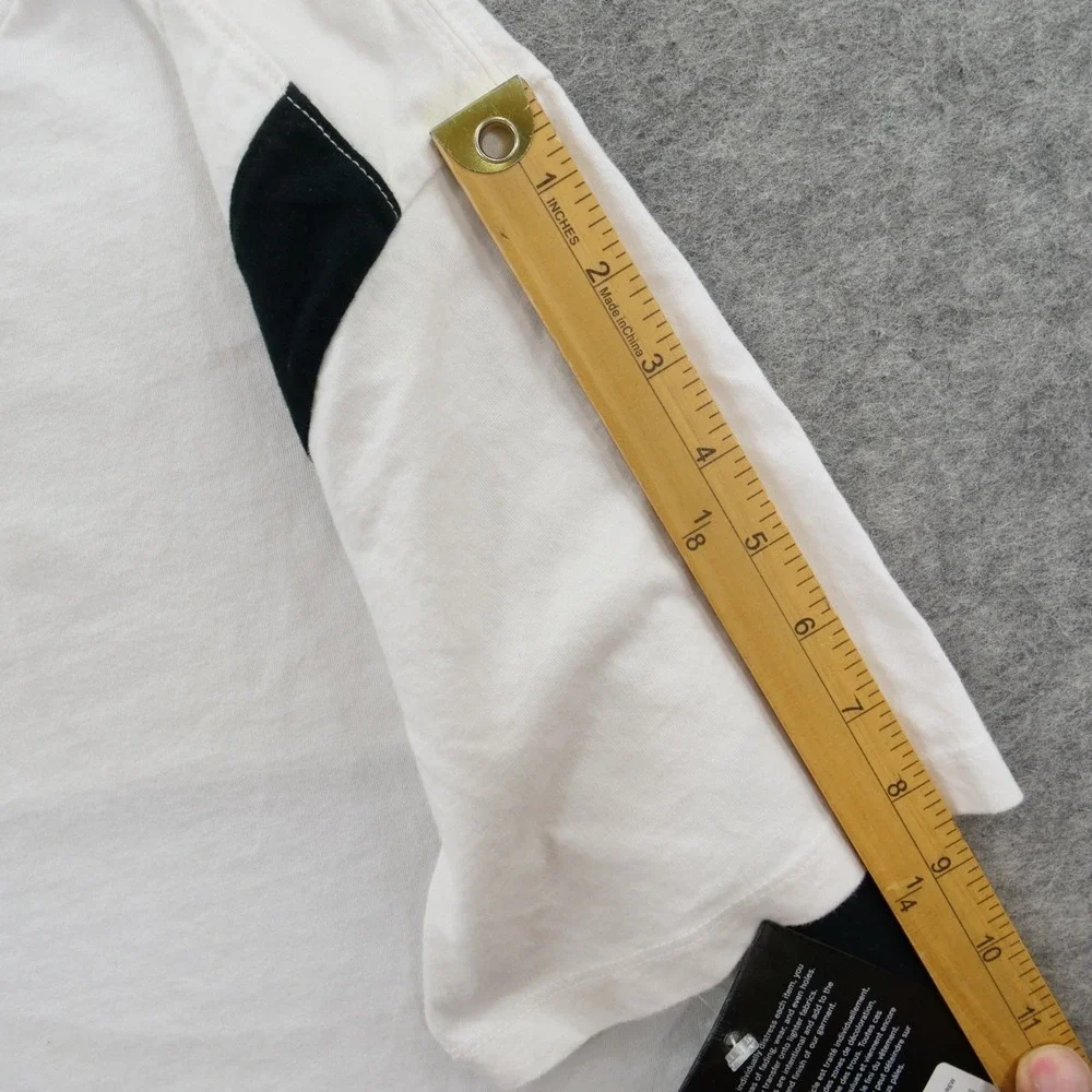 True Religion Shirt Mens Medium White Black Tailored Tee Color Block Crew New